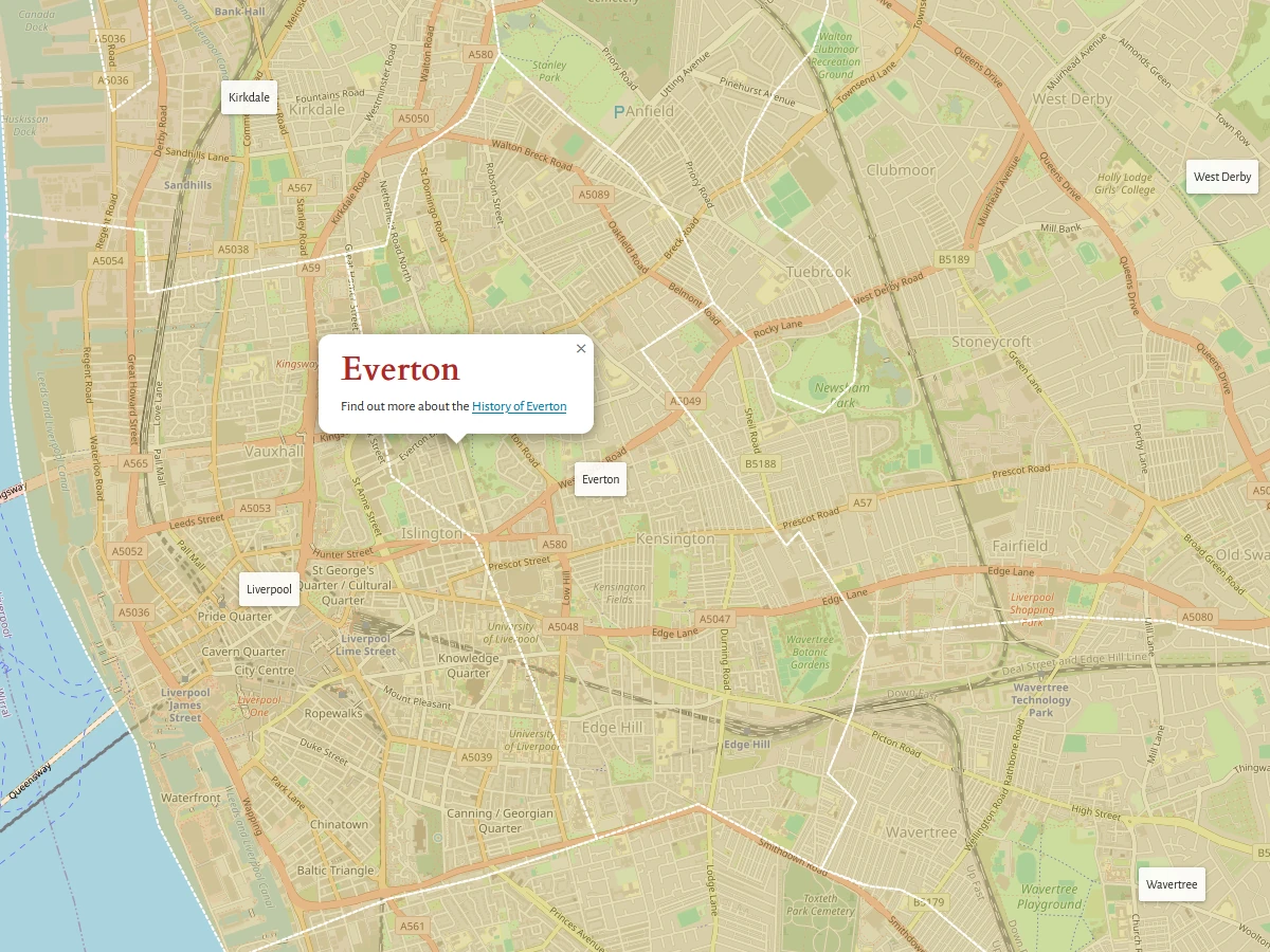 Extract of map Liverpool's Historic Townships