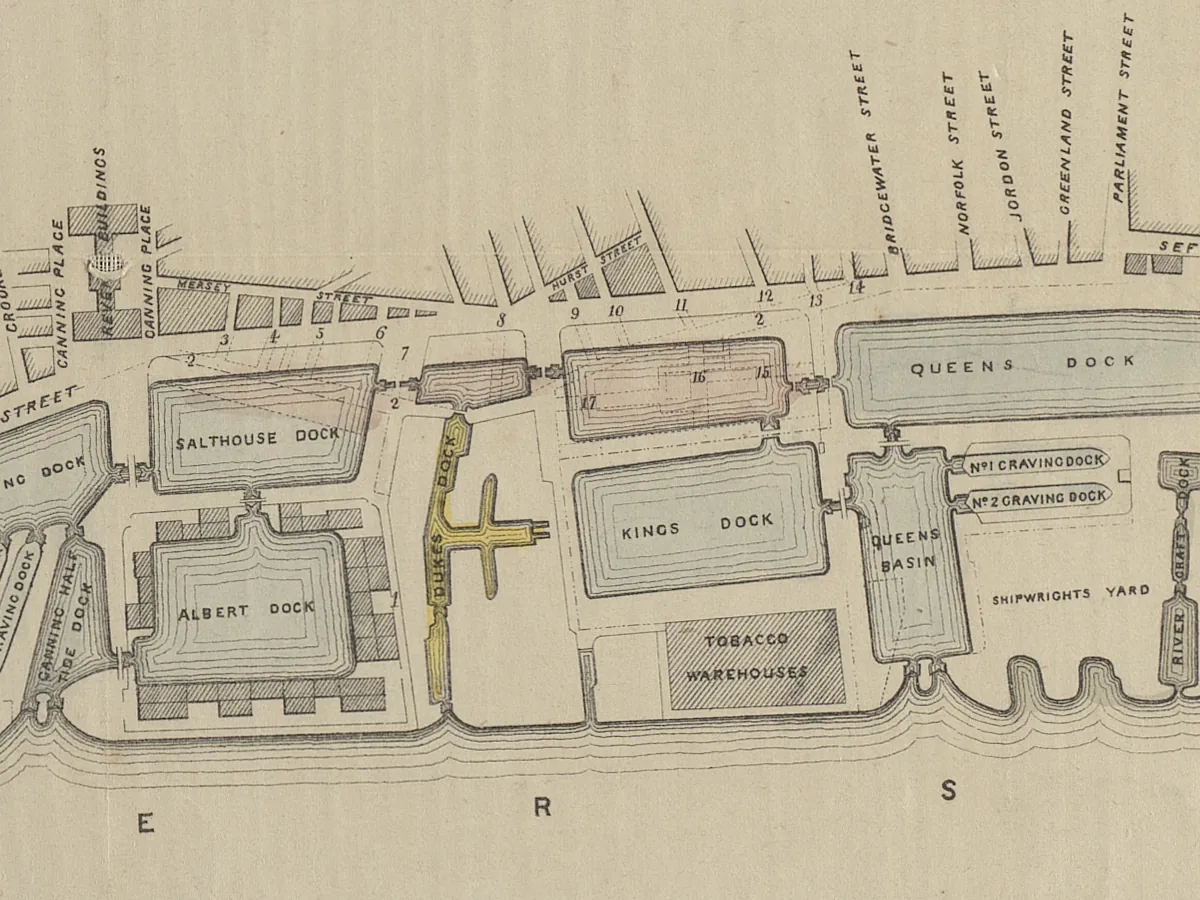 Extract of map 1846: Plan of the Liverpool Docks, by Jesse Hartley, Dock Surveyor